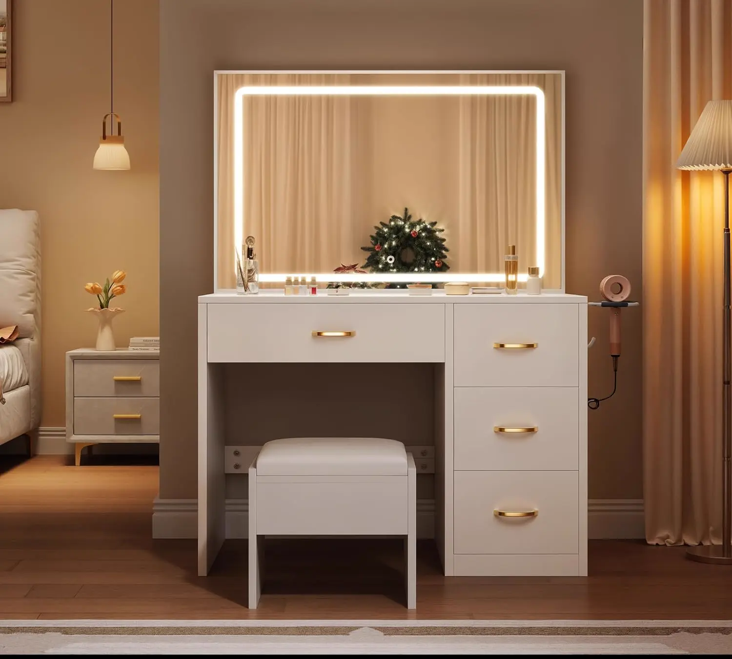 Σετ μπουντουάρ ELARA HOME με πρίζες AC και θύρες USB — εικόνα 3